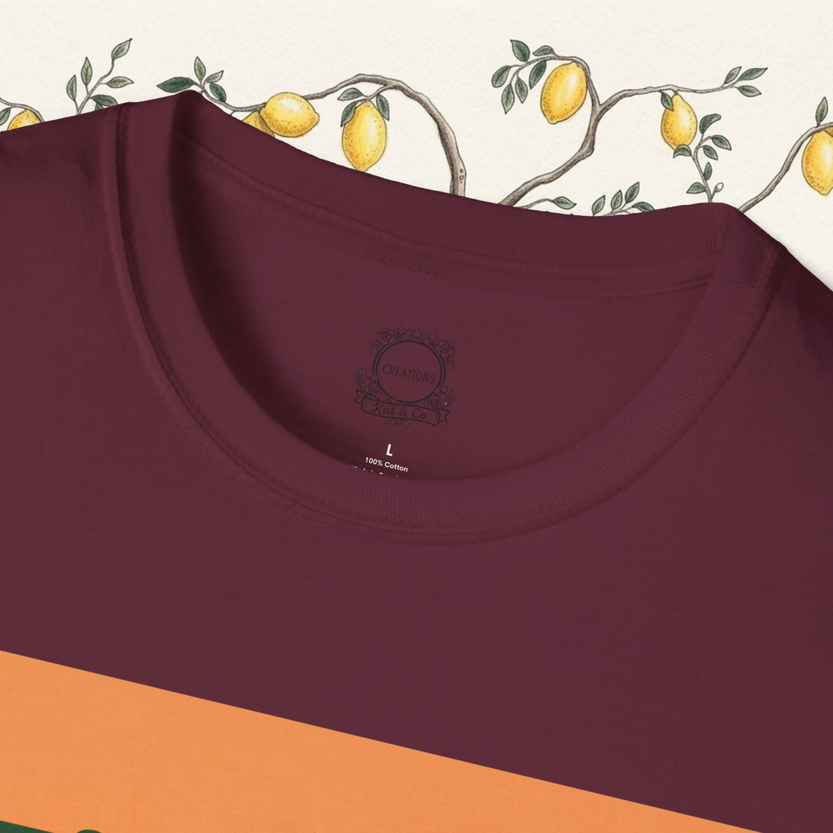 Charcoal crewneck T-shirt with small back neckline logo and no front graphic visible