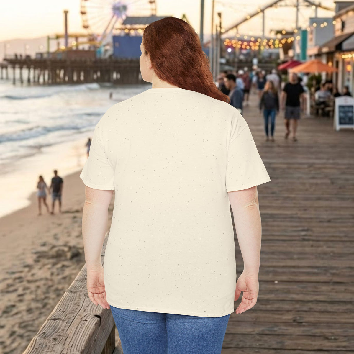Plain white short-sleeve T-shirt with crew neck, no visible print.