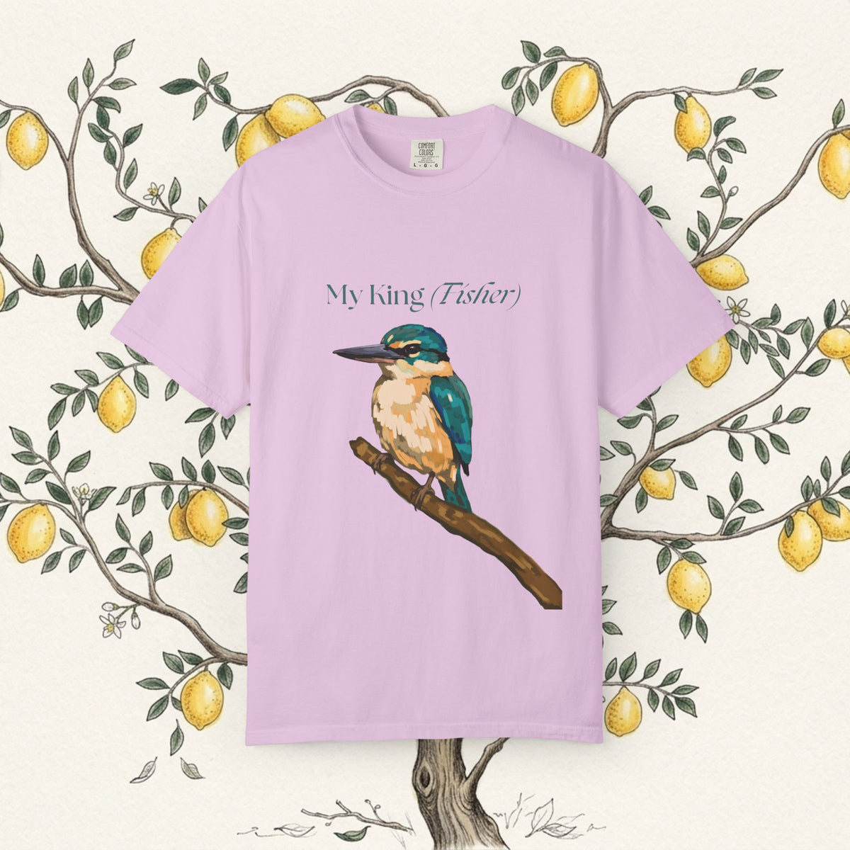 Kingfisher graphic tee for nature lovers and birdwatchers