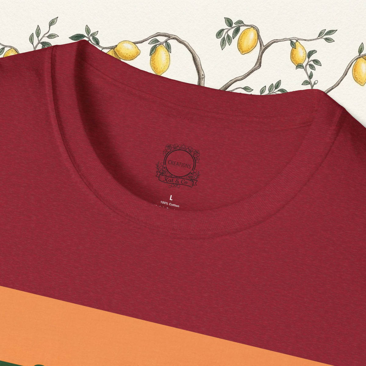 Maroon crewneck T-shirt with small back neck label