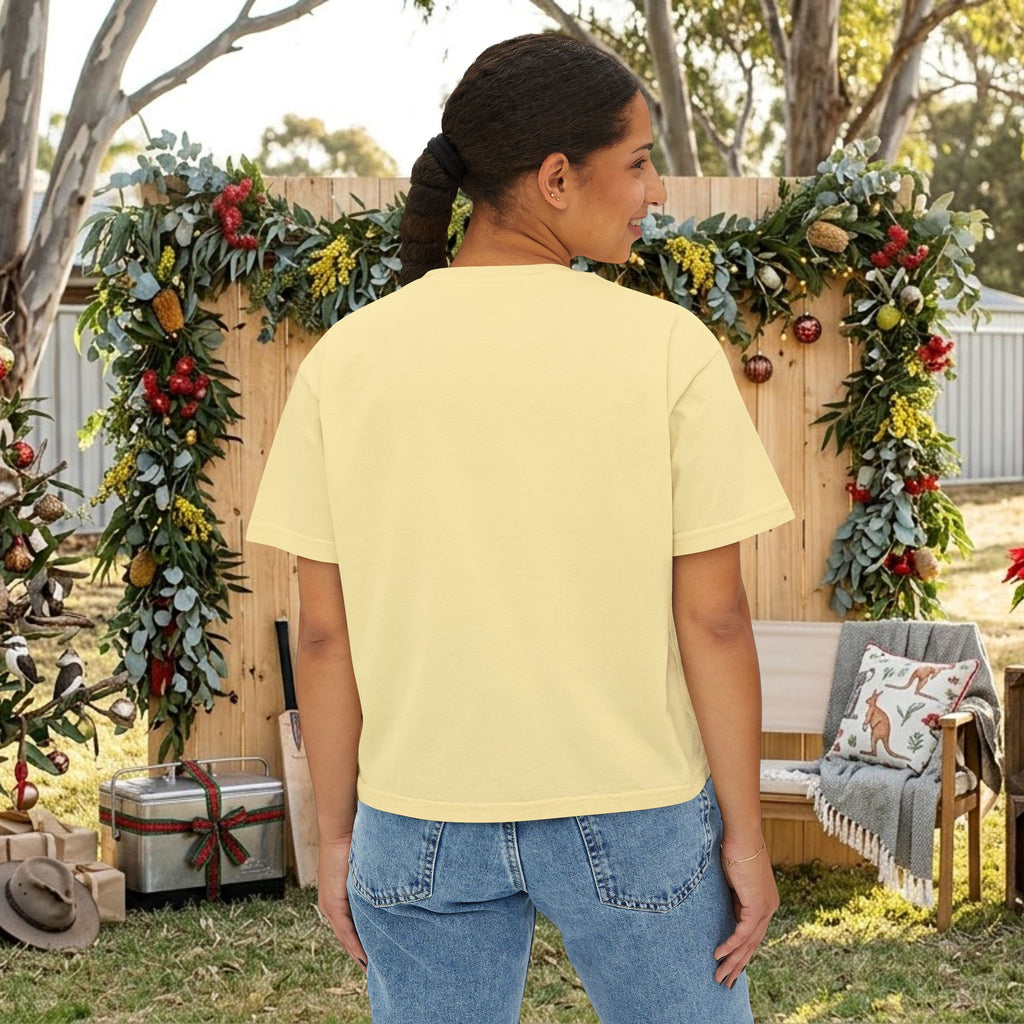 Light yellow short-sleeve crewneck t-shirt, plain back view