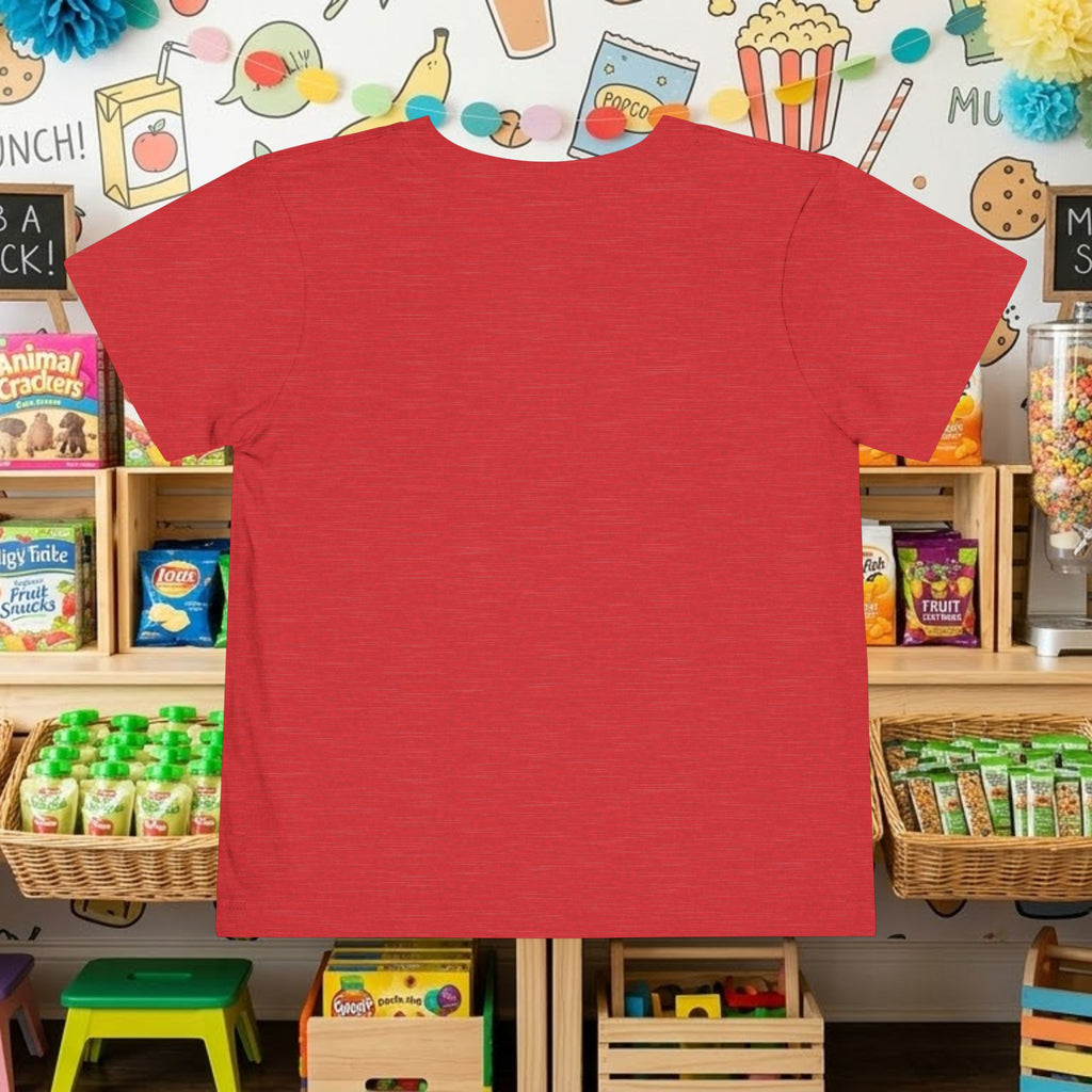 Red toddler T-shirt, crew neck, short sleeves, plain back view