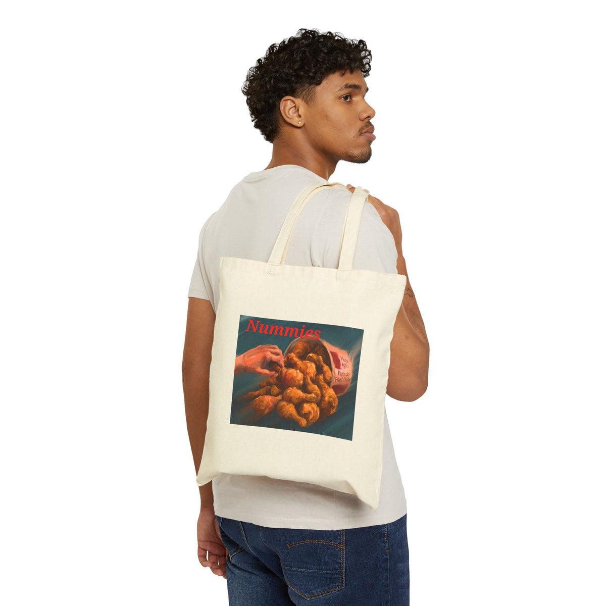 Fried chicken print canvas tote bag by Kat&Co. Creations