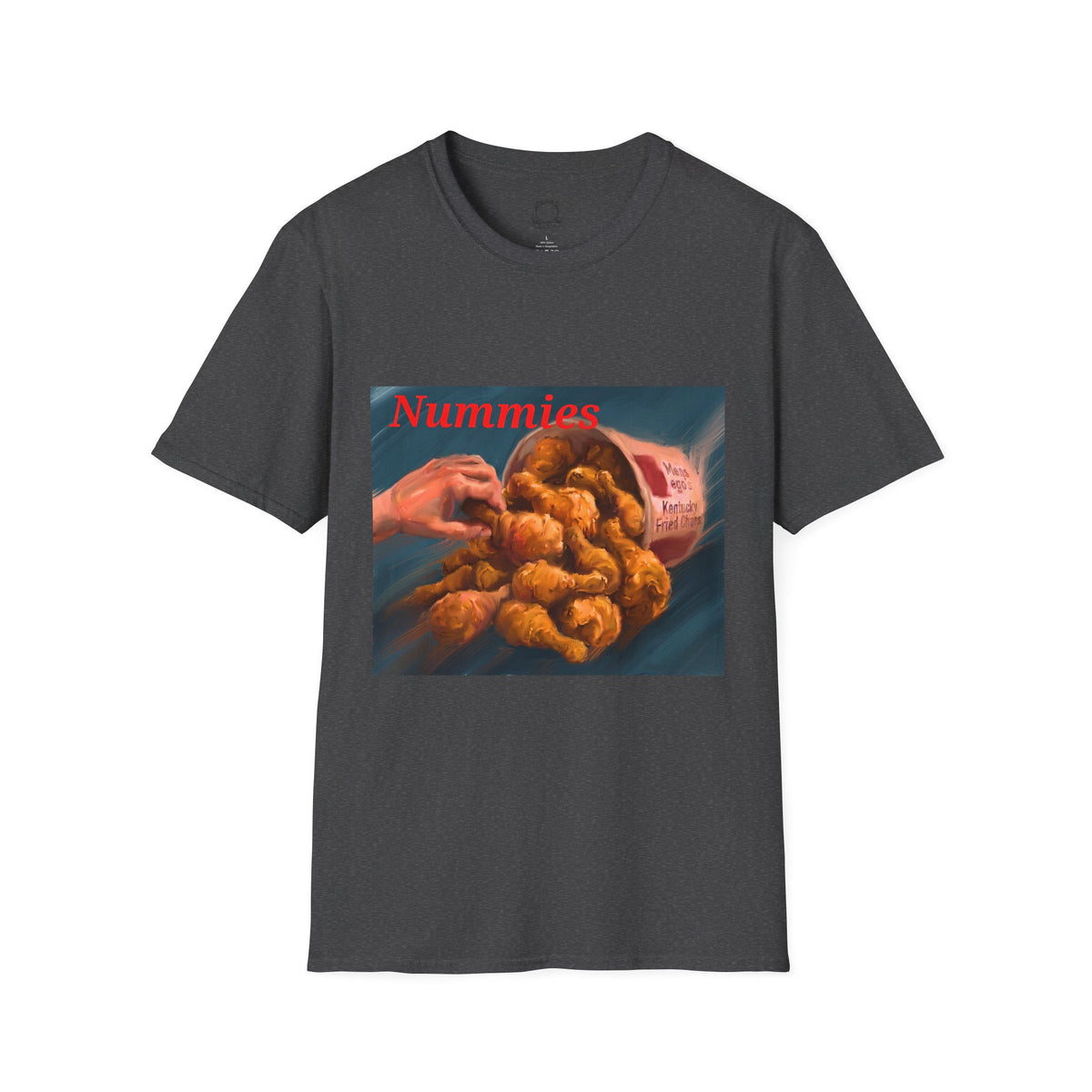 Nummies fried chicken graphic T-shirt by Kat&Co. Creations