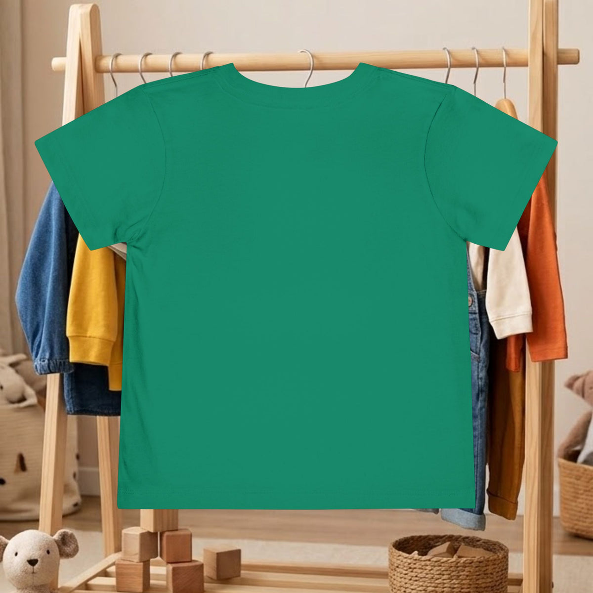 Green toddler crew-neck T-shirt, short sleeves