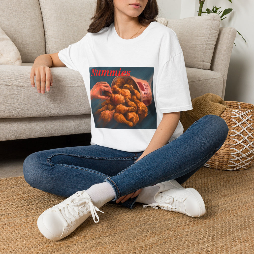 Nummies fried chicken graphic T-shirt by Kat&Co. Creations