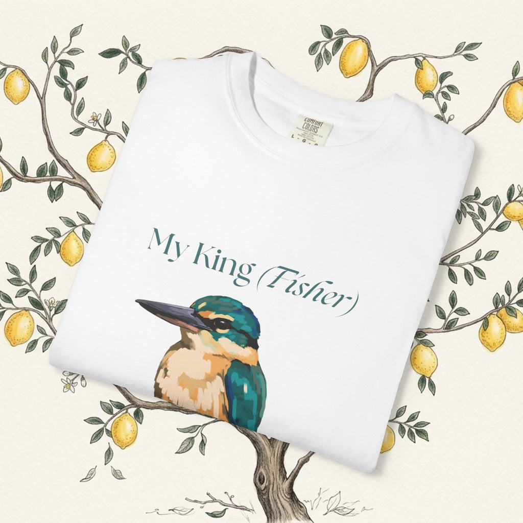 Kingfisher nature graphic t-shirt, a gift for birdwatchers
