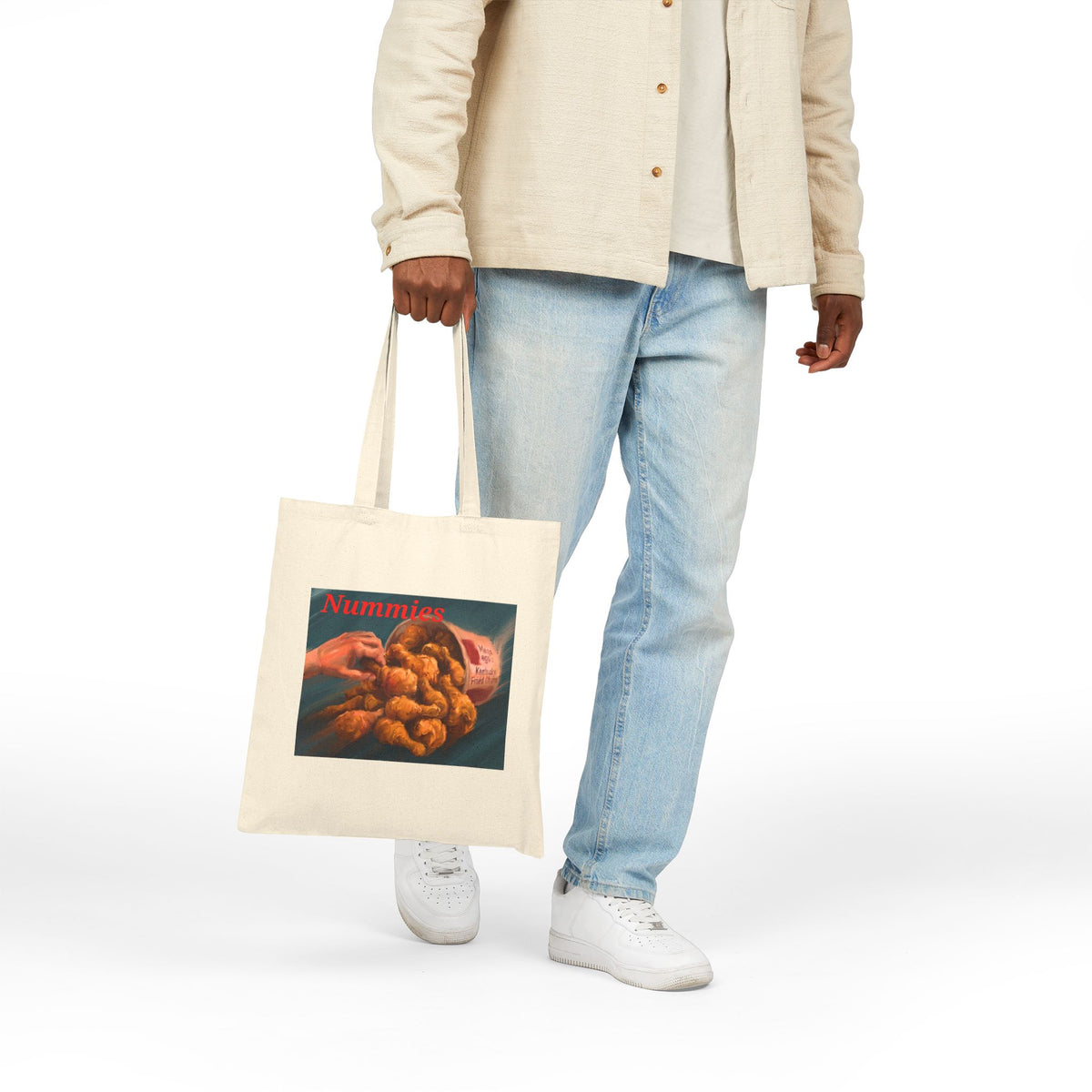 Fried chicken print canvas tote bag by Kat&Co. Creations