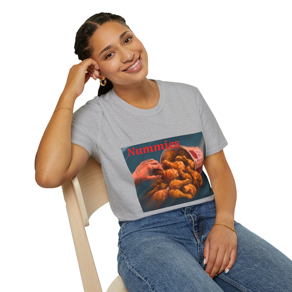 Nummies fried chicken graphic T-shirt by Kat&Co. Creations