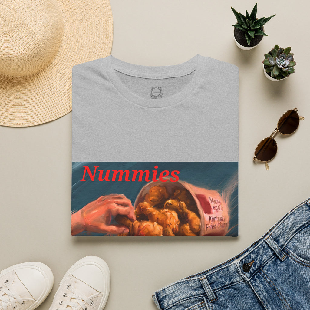 Nummies fried chicken graphic T-shirt by Kat&Co. Creations