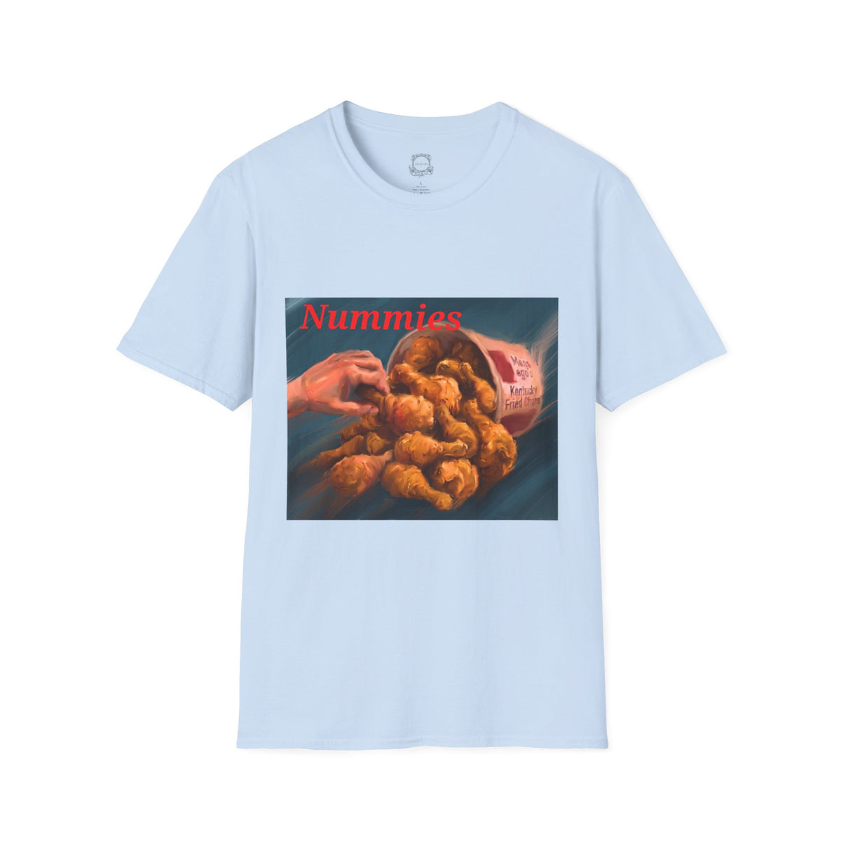 Nummies fried chicken graphic T-shirt by Kat&Co. Creations