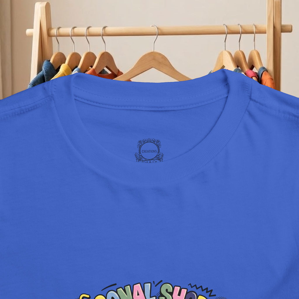 Toddler T-shirt in royal blue, crew neck with small chest logo
