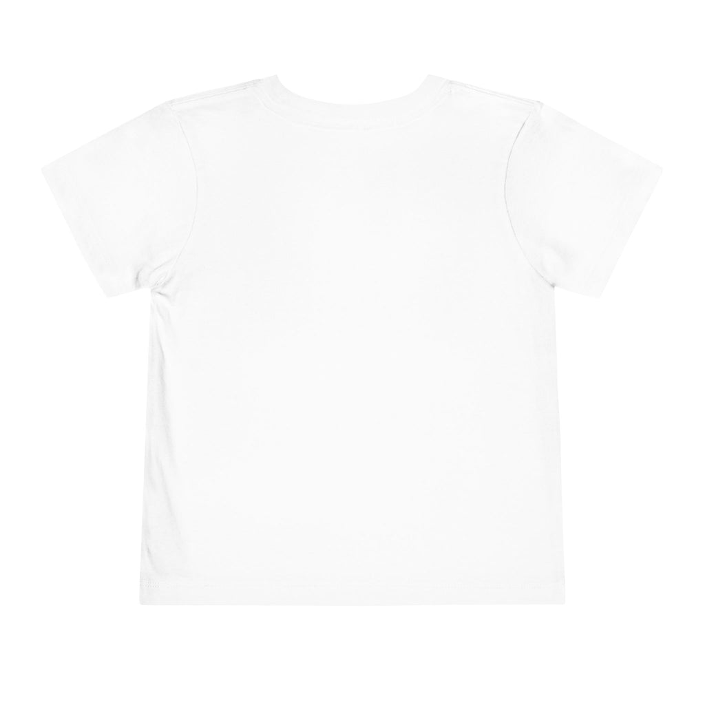 White toddler T-shirt back view, no graphic