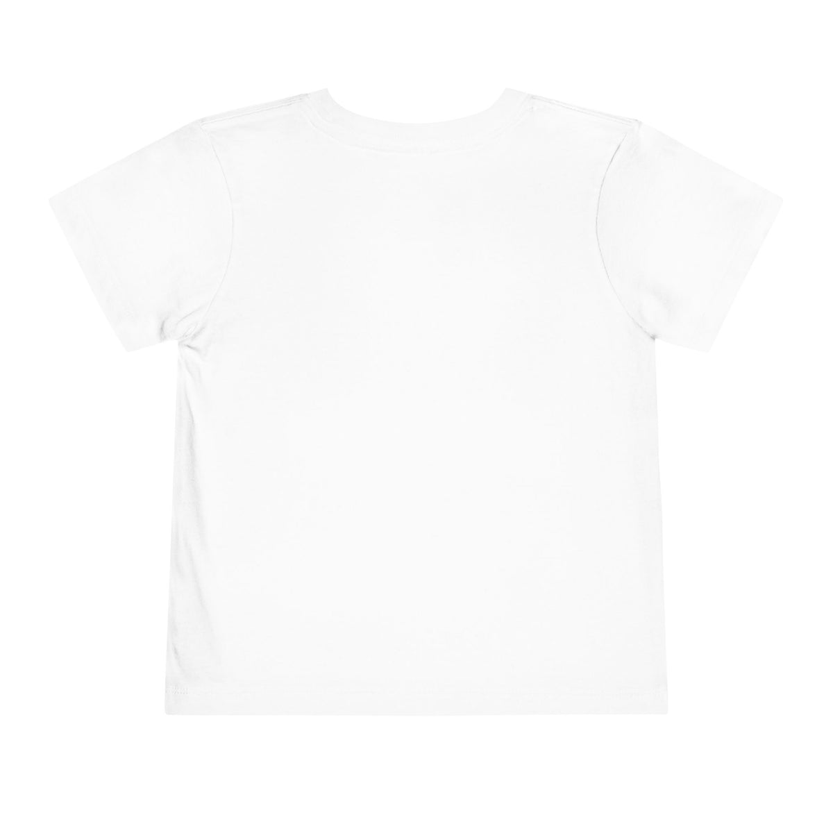 White toddler T-shirt back view, no graphic