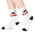 Kissing shark and love hearts crew socks by Kat&Co. Creations