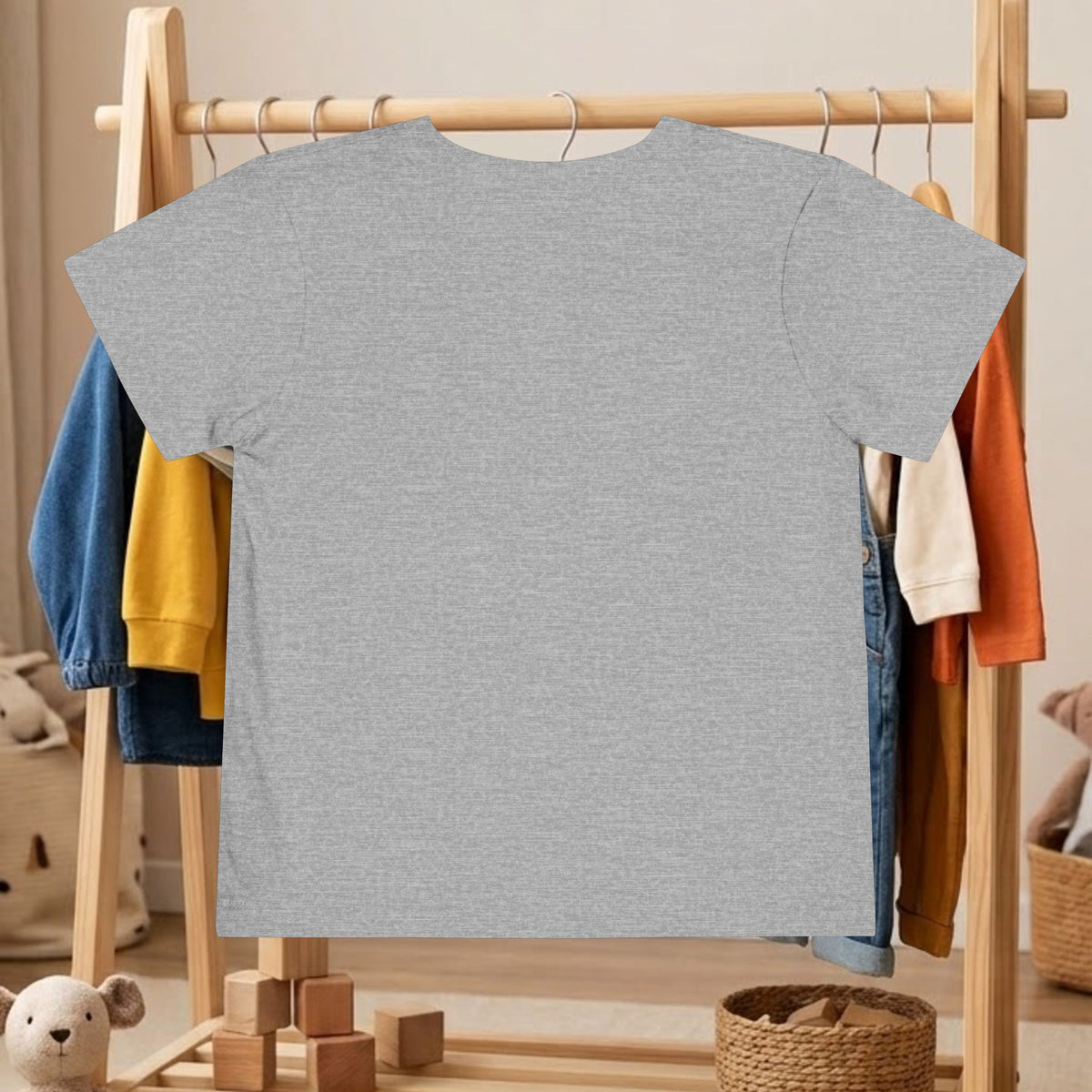 Heather gray toddler crew-neck T-shirt, short sleeves