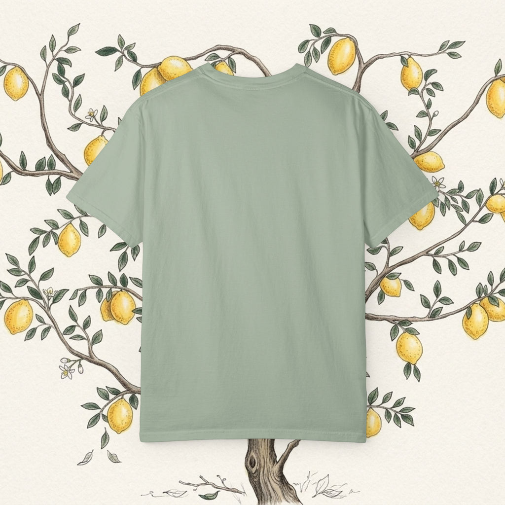 Green crewneck short-sleeve T-shirt, plain front