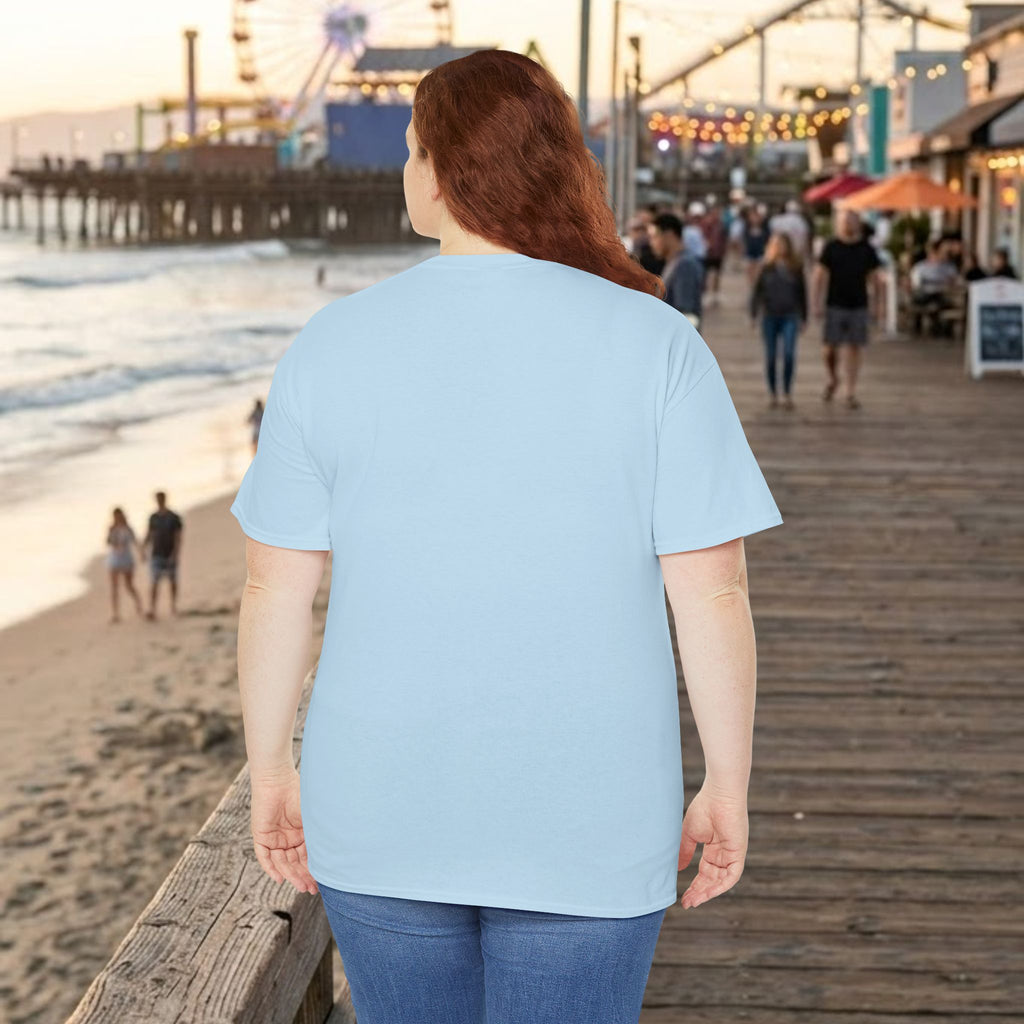 Light blue T-shirt with blank back, crewneck style