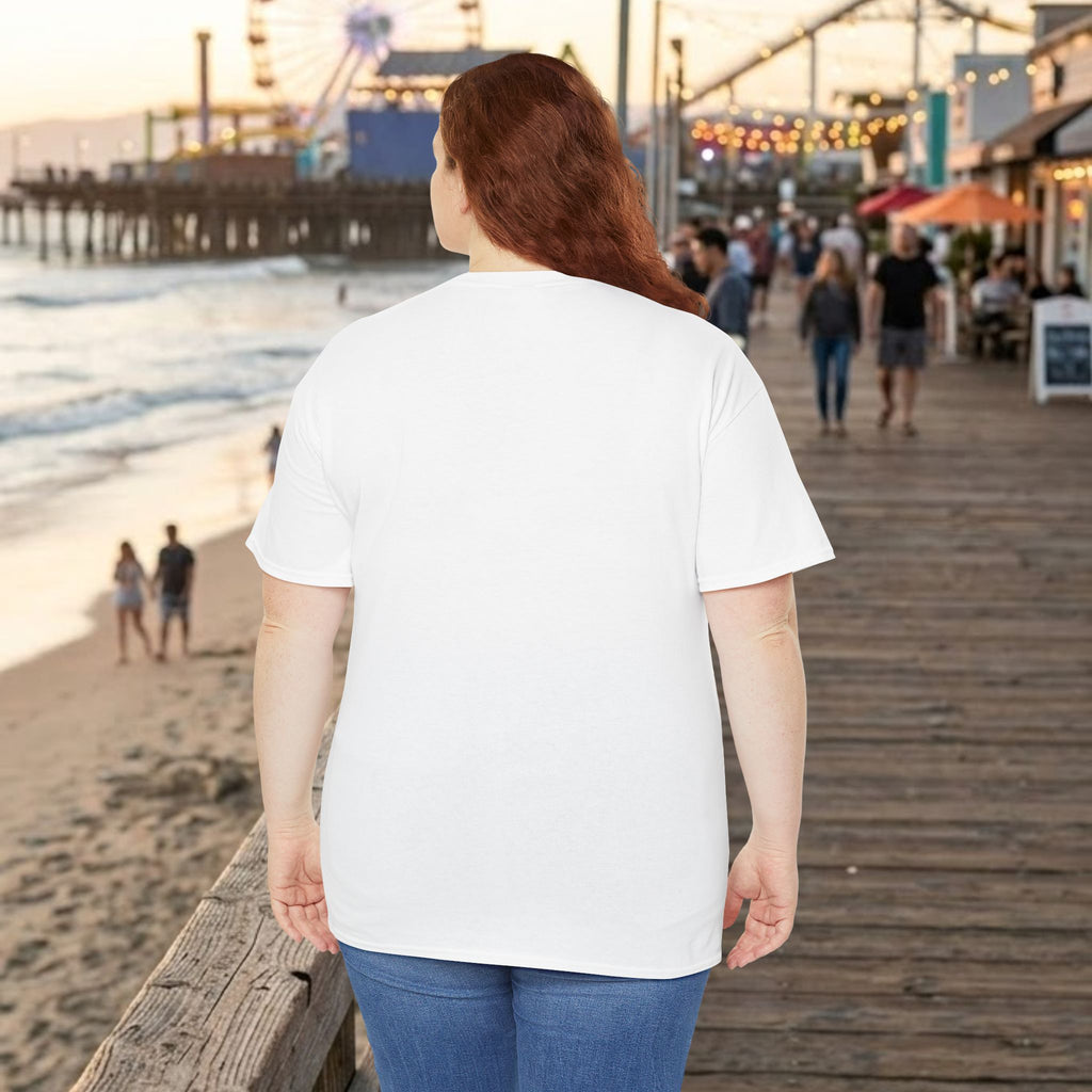 White crew-neck T-shirt, plain back view