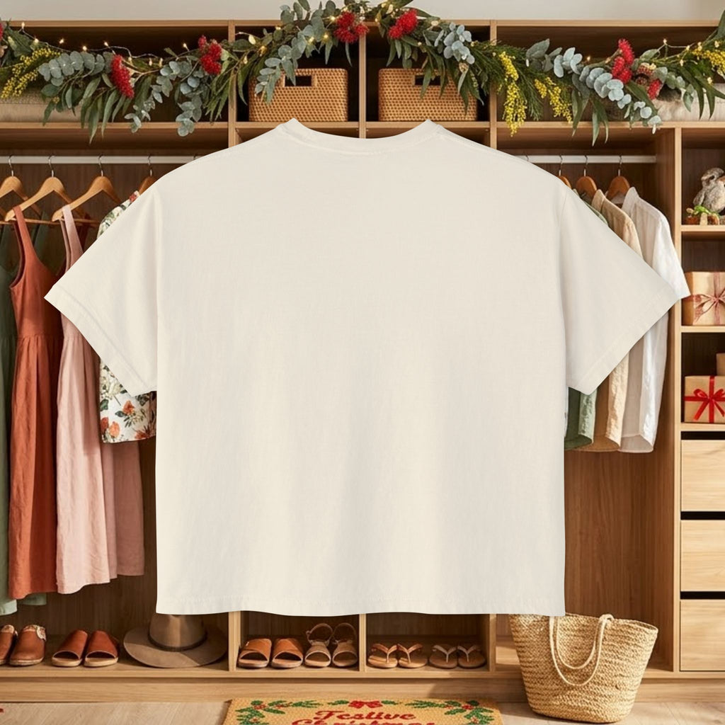 White t-shirt back view, plain crew neck