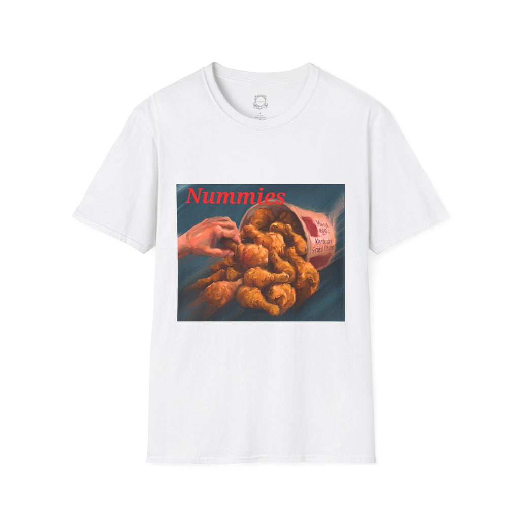 Nummies fried chicken graphic T-shirt by Kat&Co. Creations