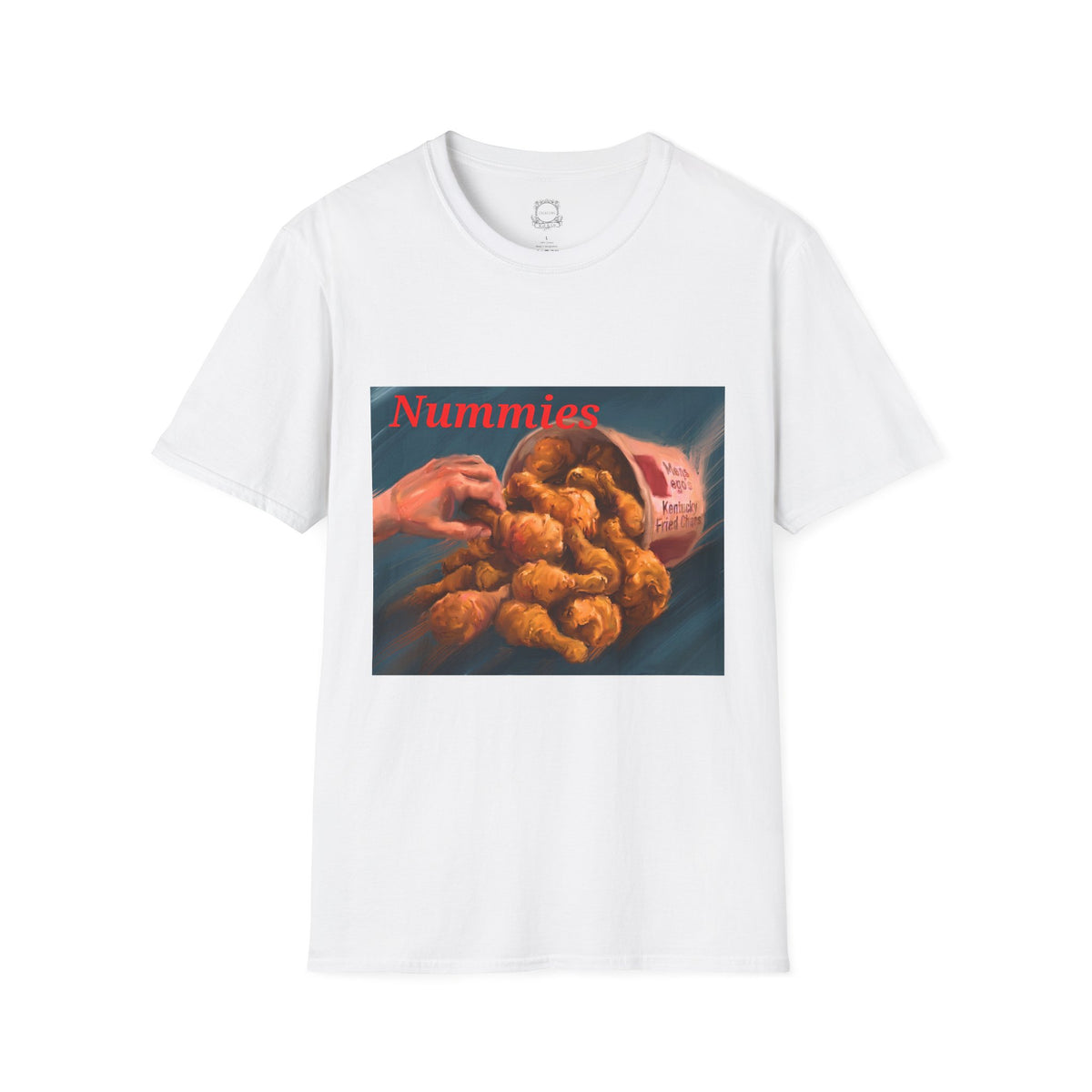 Nummies fried chicken graphic T-shirt by Kat&Co. Creations