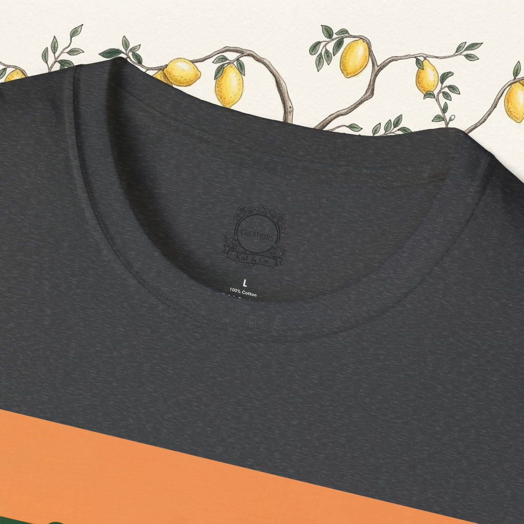 Charcoal T-shirt with crew neckline and small back logo patch