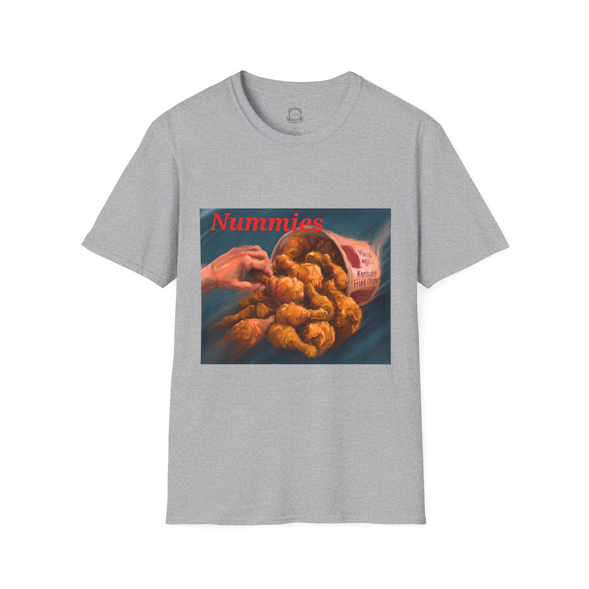 Nummies fried chicken graphic T-shirt by Kat&Co. Creations