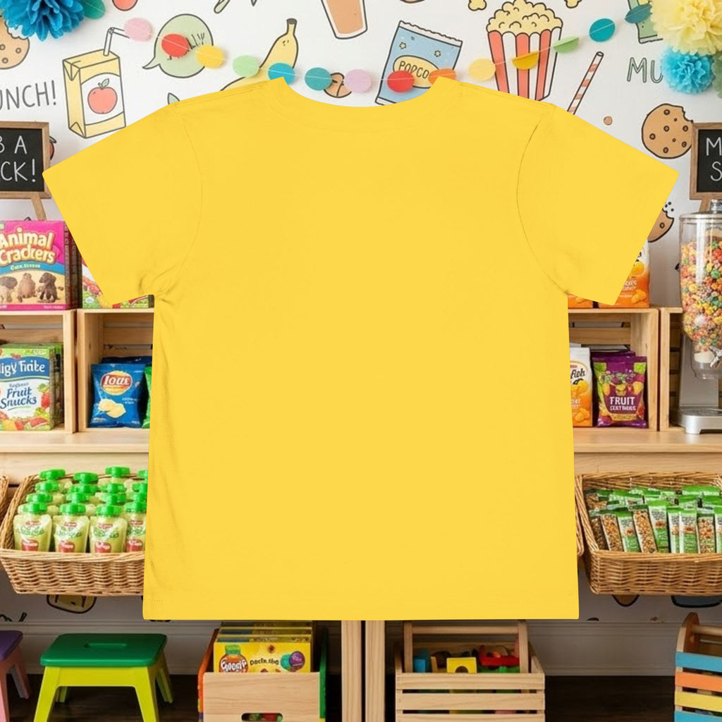 Yellow toddler t-shirt, blank front with crew neck and short sleeves