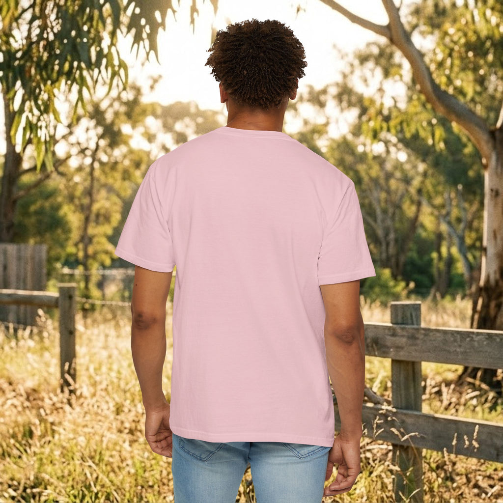 Light pink crewneck T-shirt, plain back view