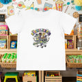 Toddler T-shirt in white with “Personal Shopper” shopping cart graphic on front