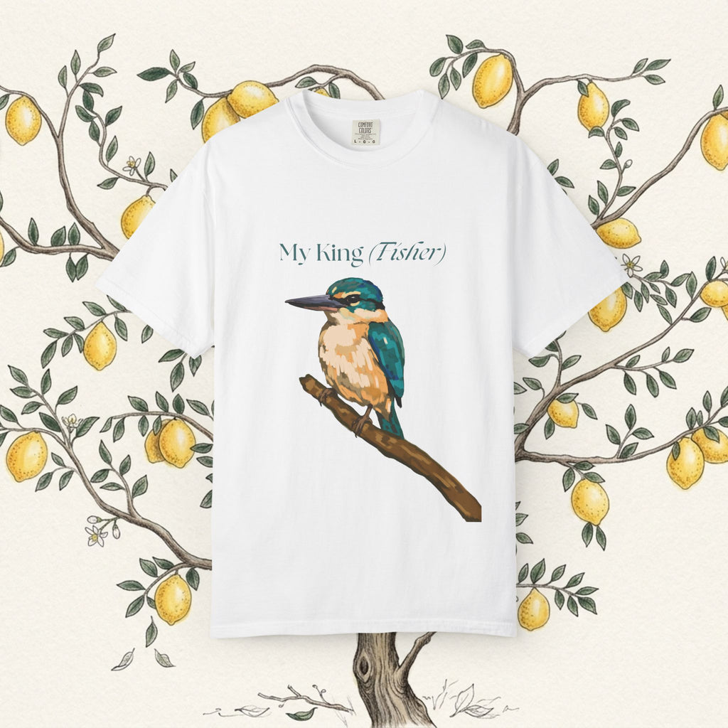 Kingfisher bird lover t-shirt, heavyweight cotton, crew neck