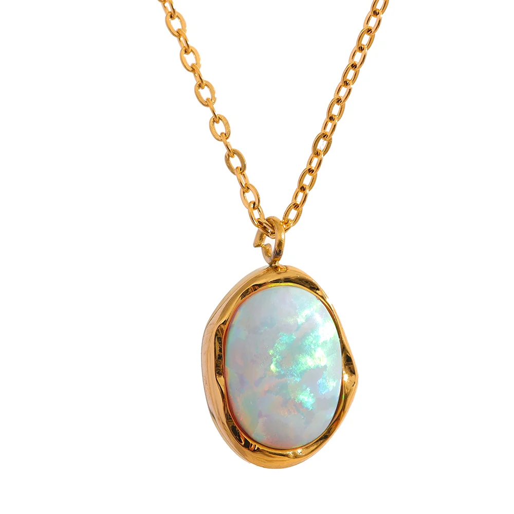 Opal pendant necklace gift