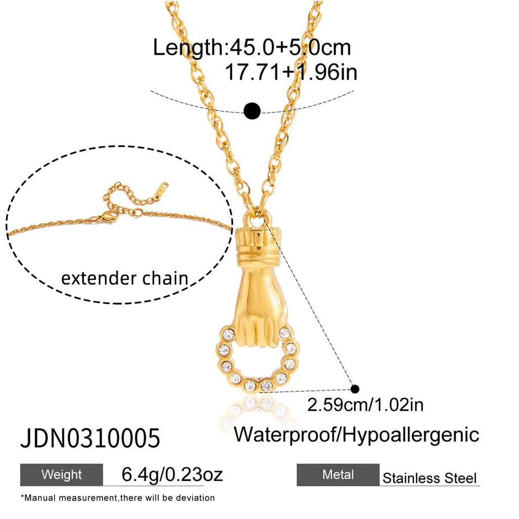 Gold layered zircon necklace by Kat&Co.