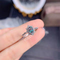 Oval lab-grown alexandrite solitaire ring in sterling silver by Kat&Co.