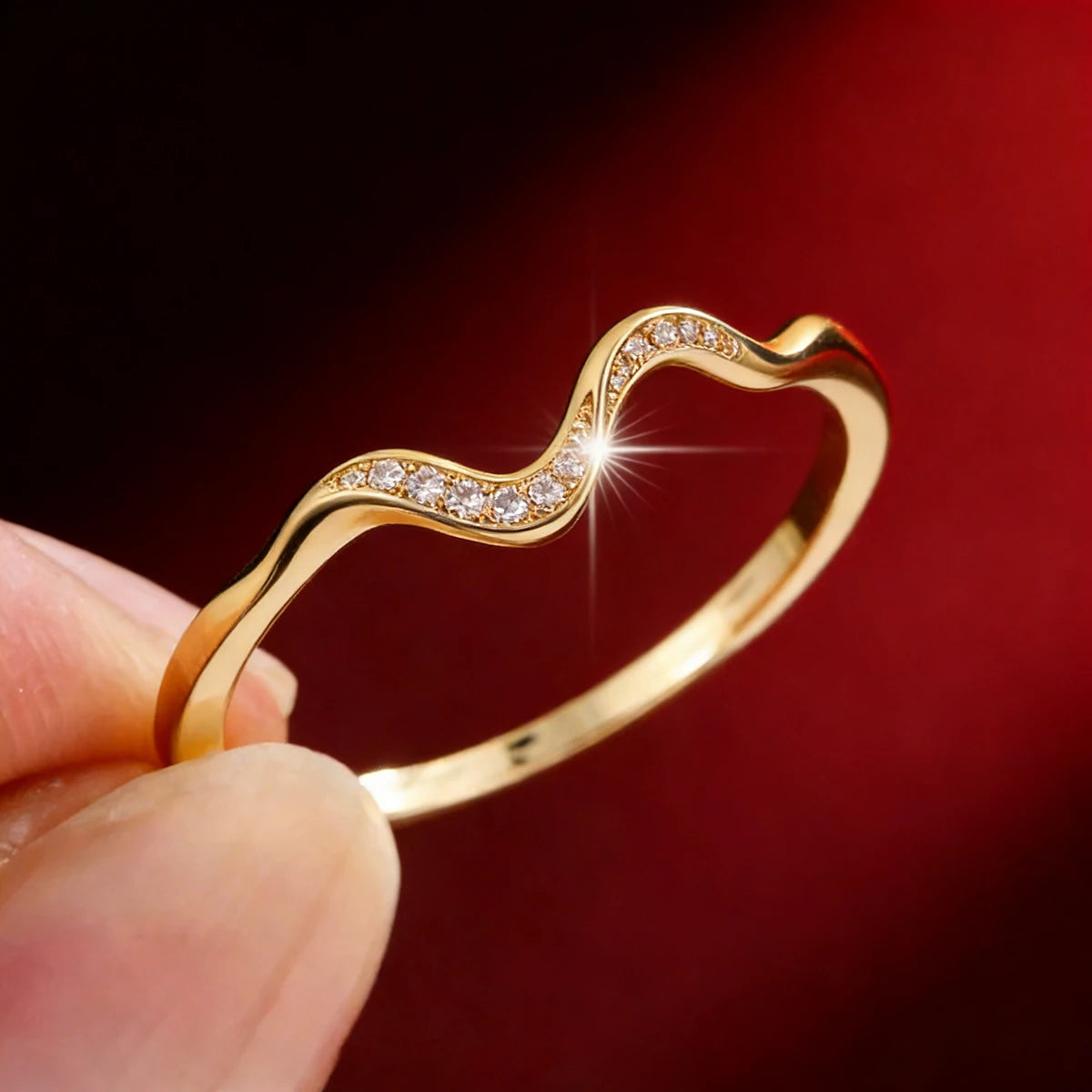 Dainty zircon stacking ring by Kat&Co.