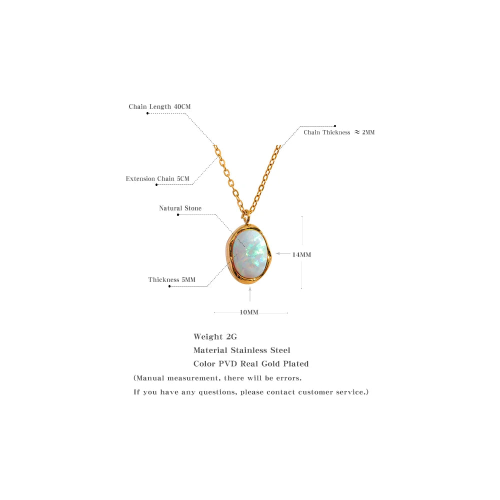 Dainty opal necklace worn