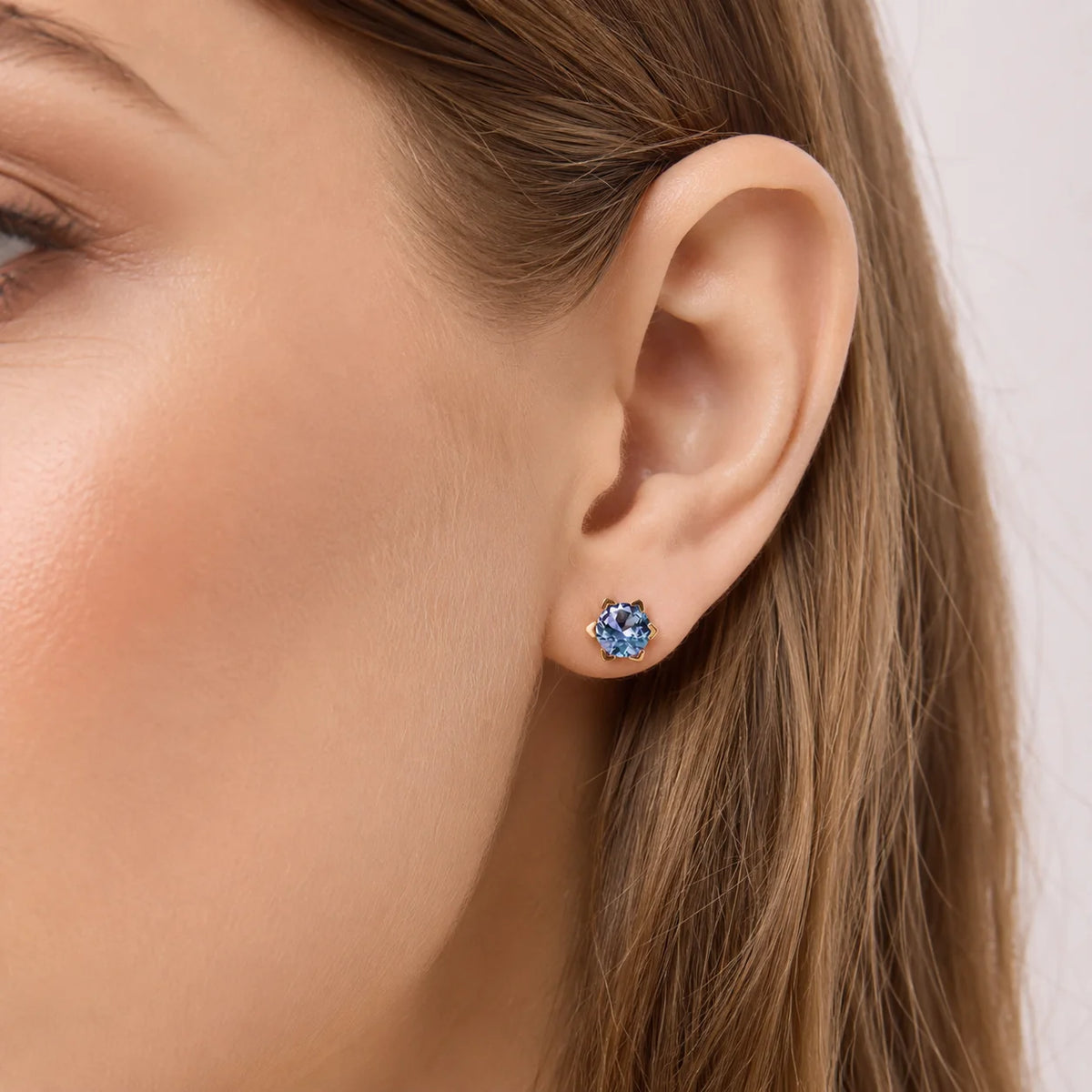 Alexandrite stud earrings in sterling silver by Kat&Co.