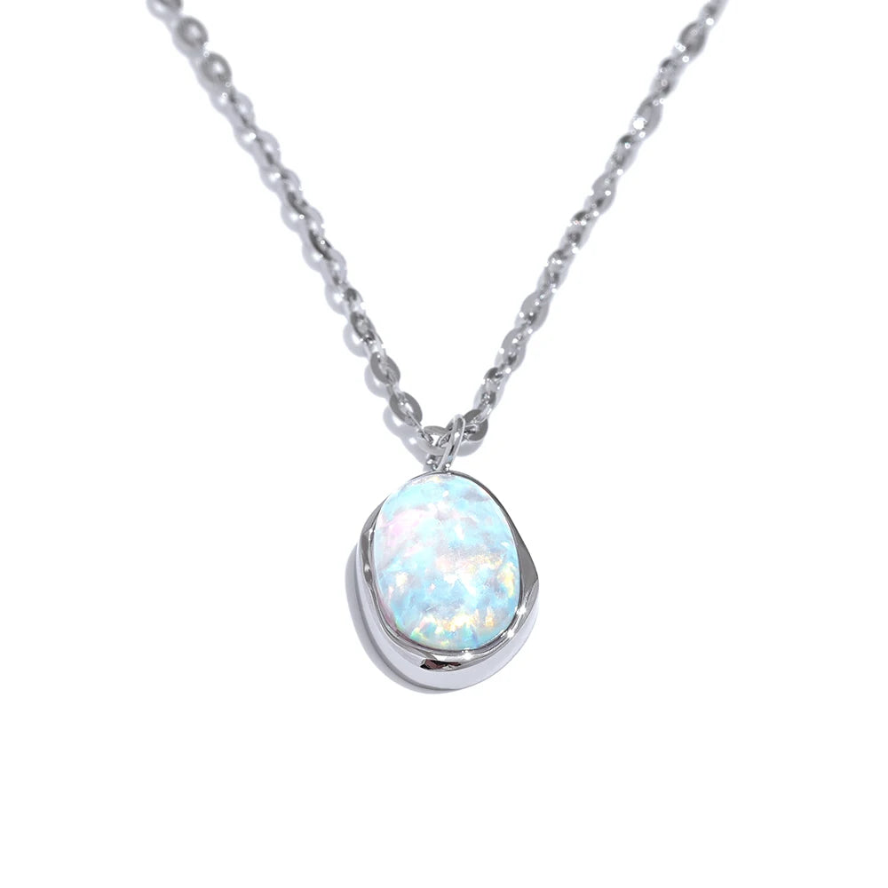 Small opal pendant necklace