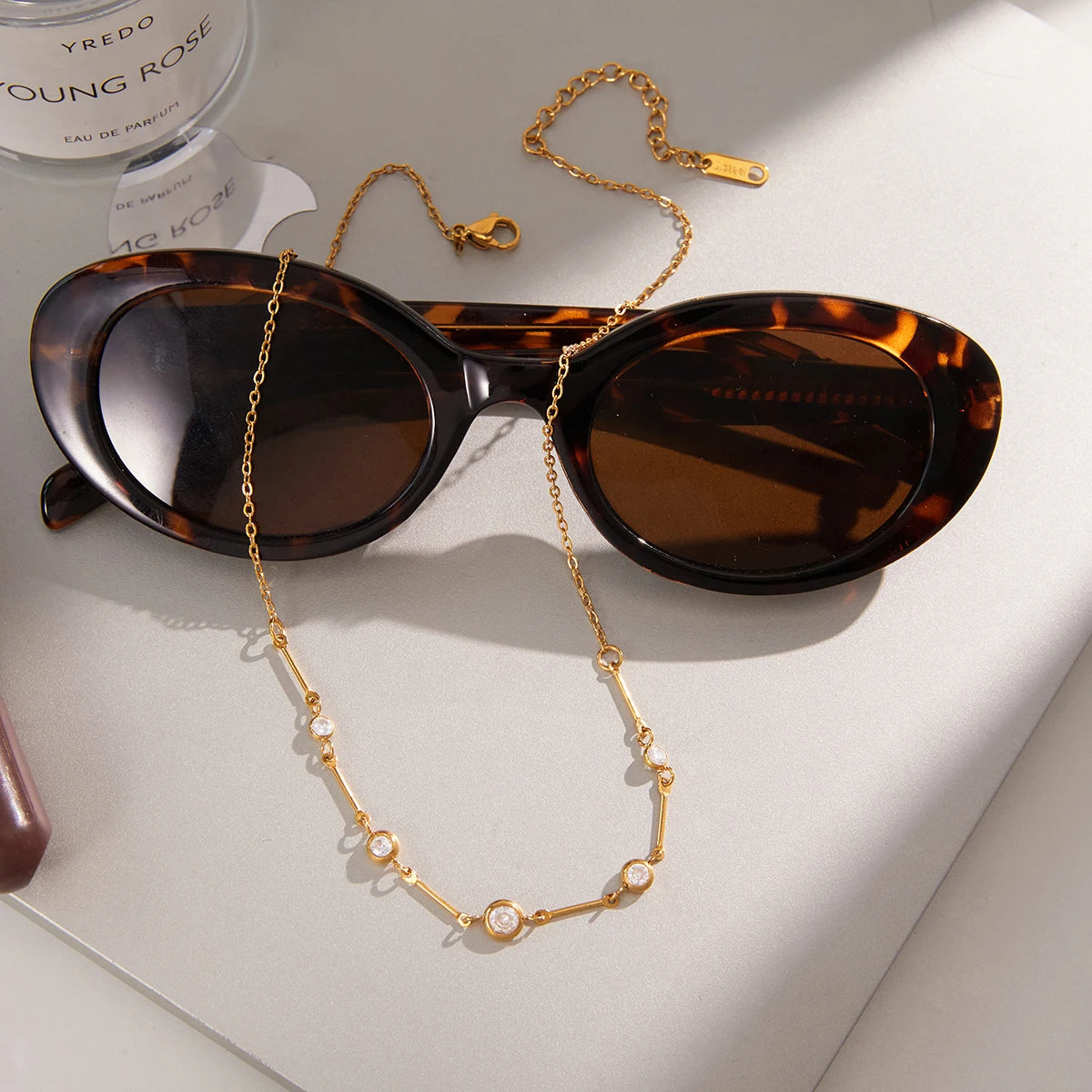 Gold layered zircon necklace by Kat&Co.