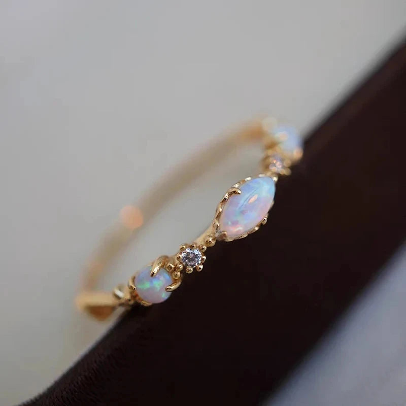 Blue apatite gemstone ring detail