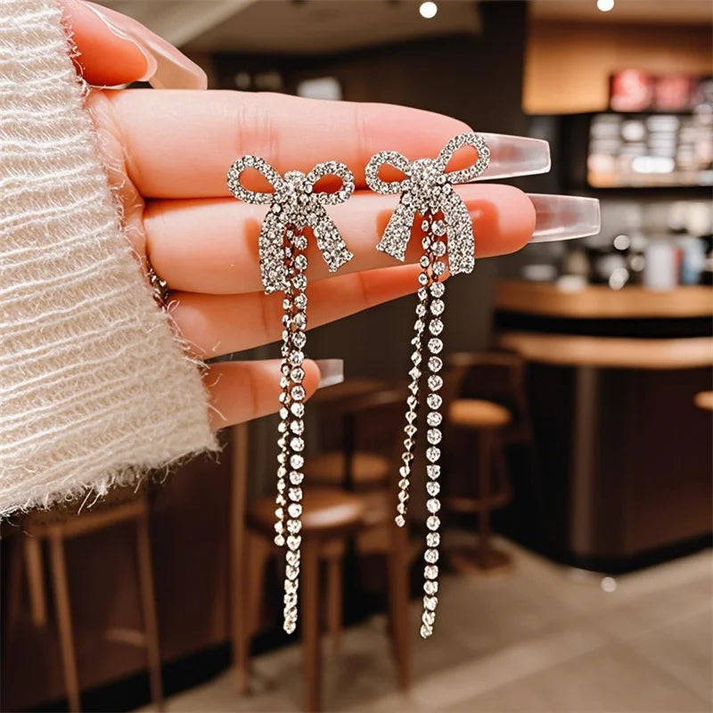 Faux gem tassel drop earrings by Kat&Co.