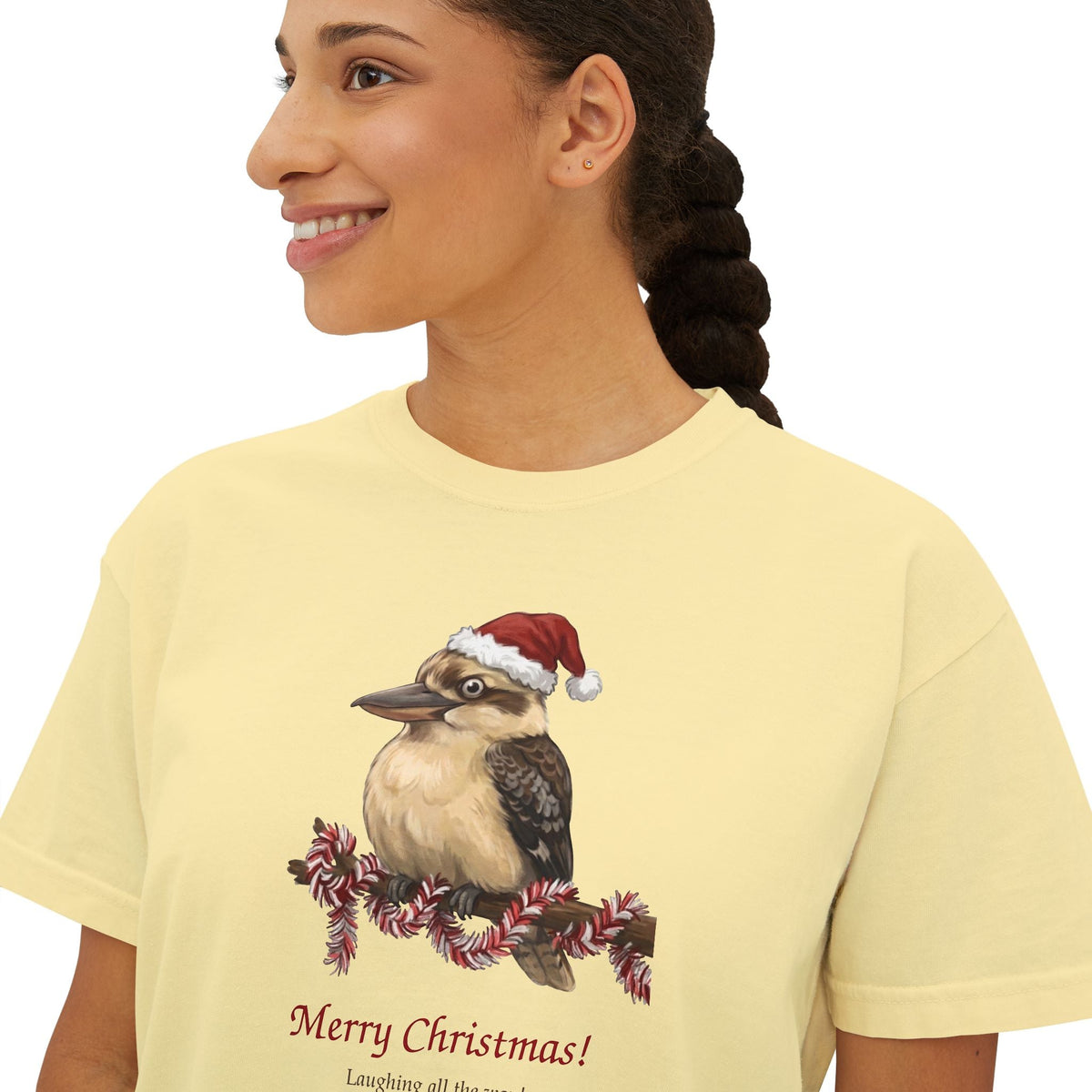 Kookaburra with Santa Hat Merry Christmas T-Shirt